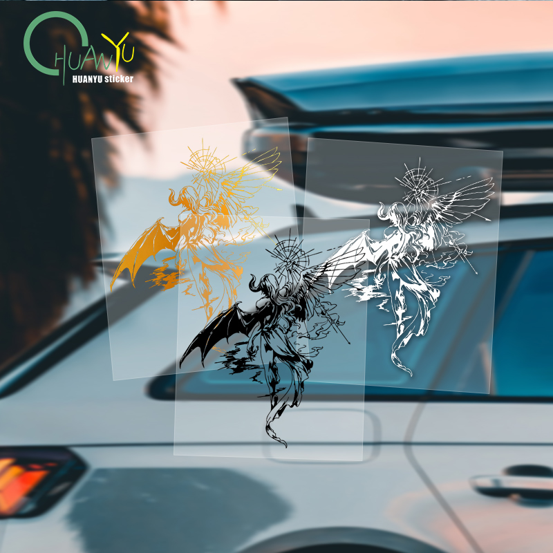 Motorcycle Gear Equipment - Demon Bat Wing Car Sticker, Dark