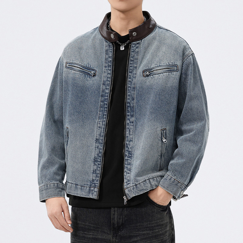 Stand Leather Collar Denim Jac - Motorcycle Gear Jeans recension och pris